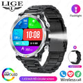 LIGE Smart Watch Men 1.43inch 466*466 AMOLED HD Screen Health Smartwatch Heart Rate Bluetooth Call Watches Sport Fitness Tracker
