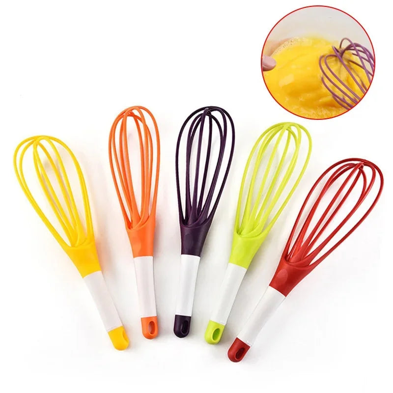 1pcs Multifunctional Rotary Manual Egg Beater Mixer Mini Plastic Kitchen Egg Whisk Bake Tool Egg Agitator Silicone Eco-Friendly