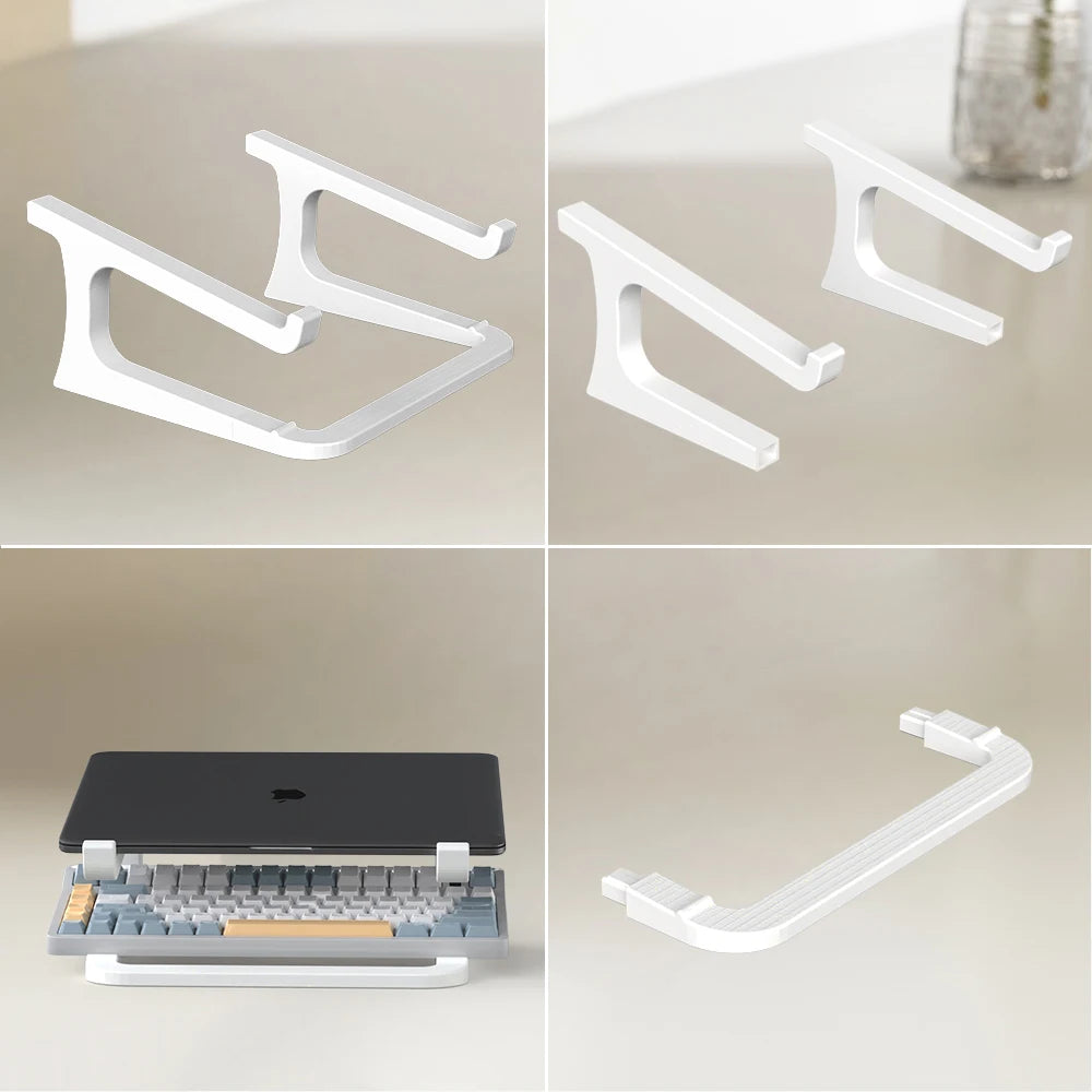 Ergonomic laptop stand with keyboard stand - portable desktop lift, suitable for MacBook, PC, tablet - sturdy