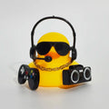 Cool Hip Hop Music Duck Car Decorations Rubber Ducks Cute Dashboard Rubber Ducks for Car Ornament with Headphone Game Player