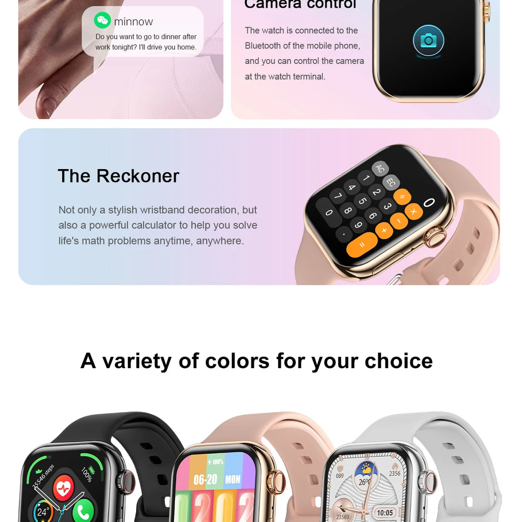 2026 Smart Watch 10 For Android IOS Bluetooth Health monitoring Talk Heart Rate Sleep Record Sports Smart Watch Ladies Men Gift