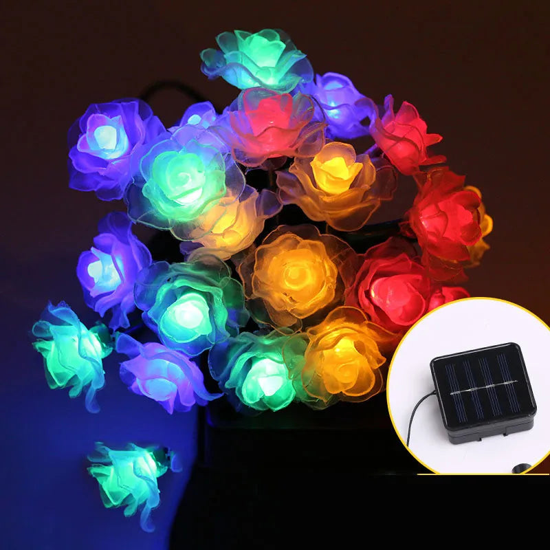 Led Solar Lamp Solar Garden Light Xmas Outdoor Decoration Lights Garden Butterfly Rose Decorative Light Outdoor Garland Lights