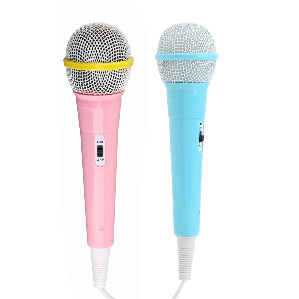 Kids Wired Microphone 3.5mm Plug Plastic Low Distortion Portable Child Singing Mic for Musical Instrument for Family Party