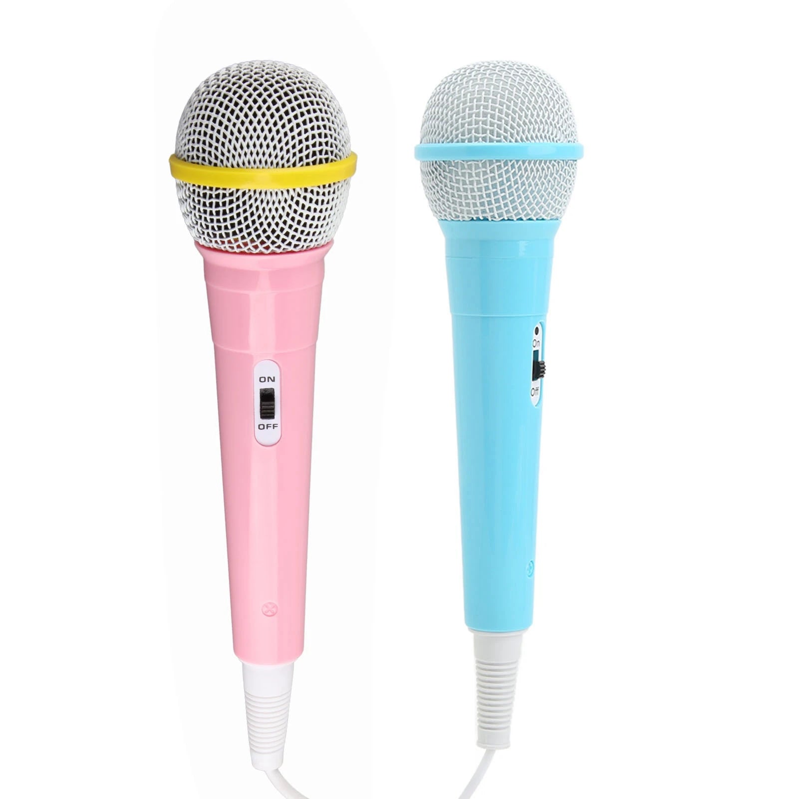 Kids Wired Microphone 3.5mm Plug Plastic Low Distortion Portable Child Singing Mic for Musical Instrument for Family Party