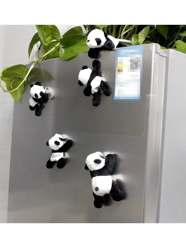 Cute Soft Plush Panda Magnet - Oval Fabric Whiteboard & Fridge Decor, Perfect for Gifting and Organizing