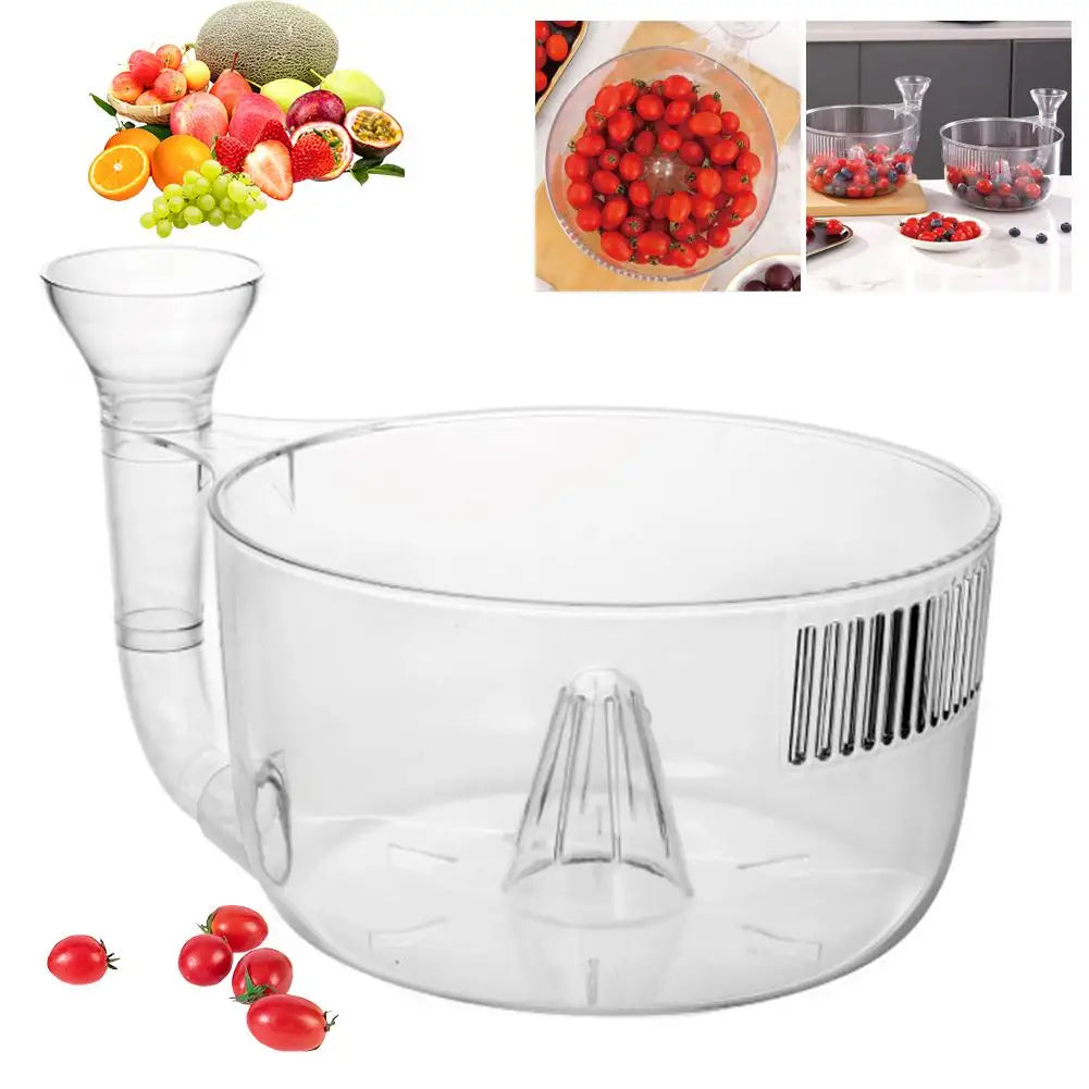 Automatic Fruit Washer Automatic Washing Bowl With Strainer Vegetable Rinser Container Berries Washer Automatic Washer Bowl