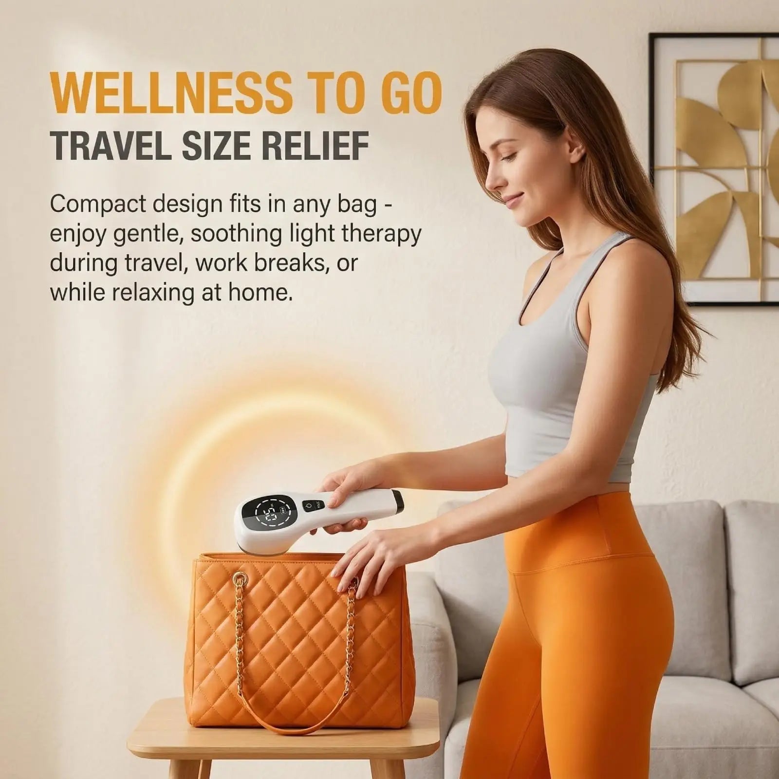 Red Light Therapy Device Handheld 650nm 808nm Low Level Laser Pain Relief Massager Portable Infrared Light Therapy Wand for Face Body Muscle Neck Shoulder Knee Back Foot, 12 Red LEDs 2 NIR Beads White