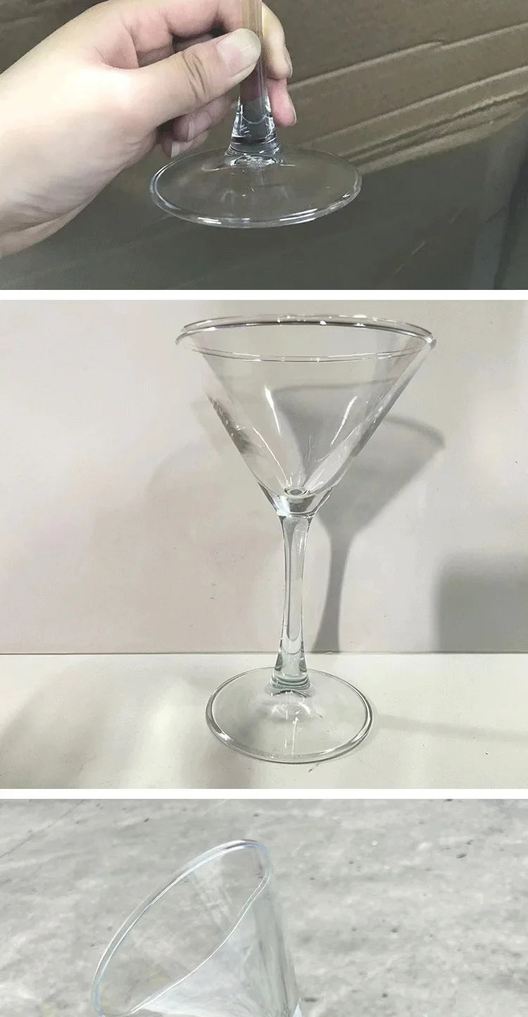 Triangle Glass Cocktail Glass Martini Creative Tall Glass Bar Classic Mixers