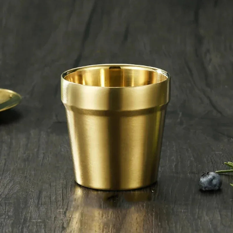 Glossy Surface Beer Mugs Double-Wall Stainless Steel Water Cup Coffee Tea Anti-scalding Party Mug Drinkware Customization Logo