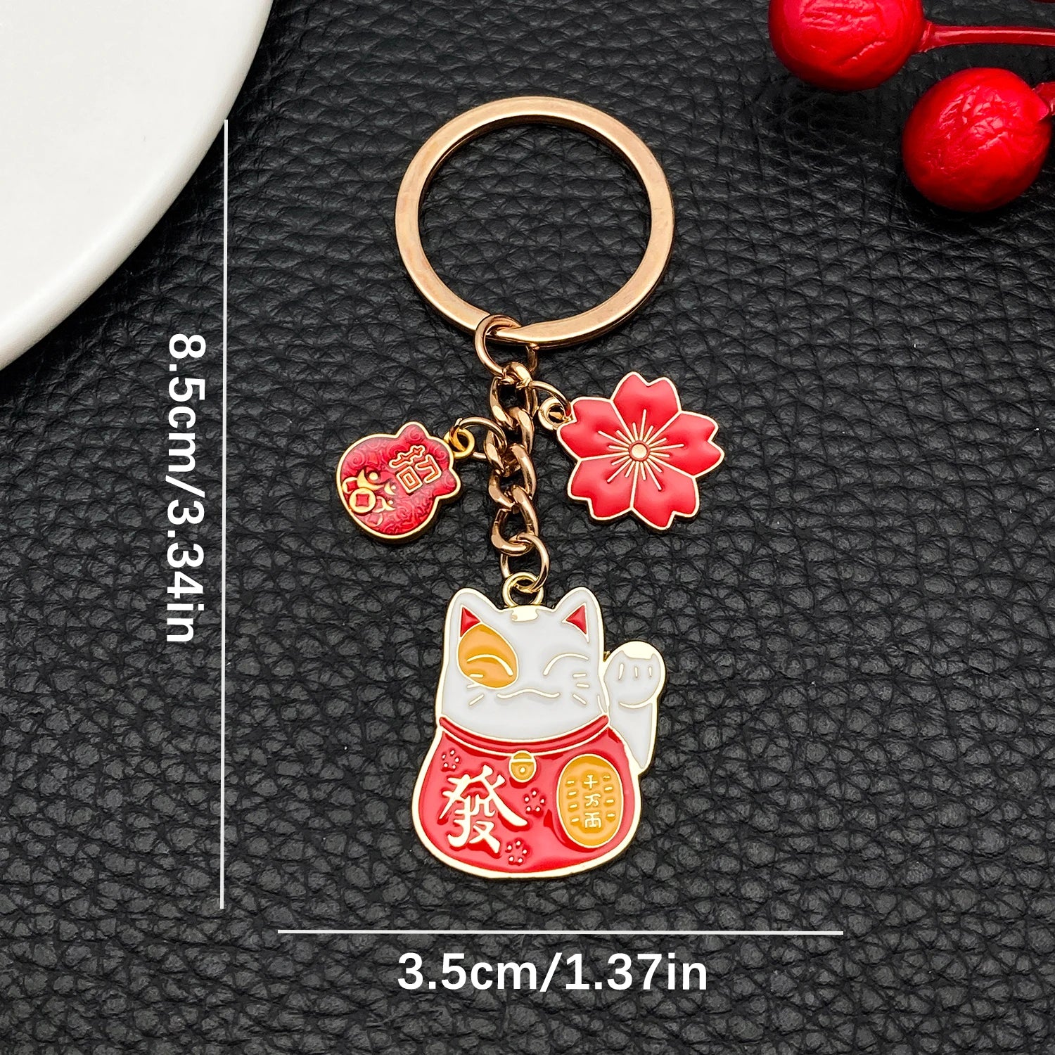 Japanese Maneki-neko (Lucky Cat) Keychain, Japanese Style Koi Fish Car Key Pendant, Creative Gift Alloy Lucky Bag Charm.