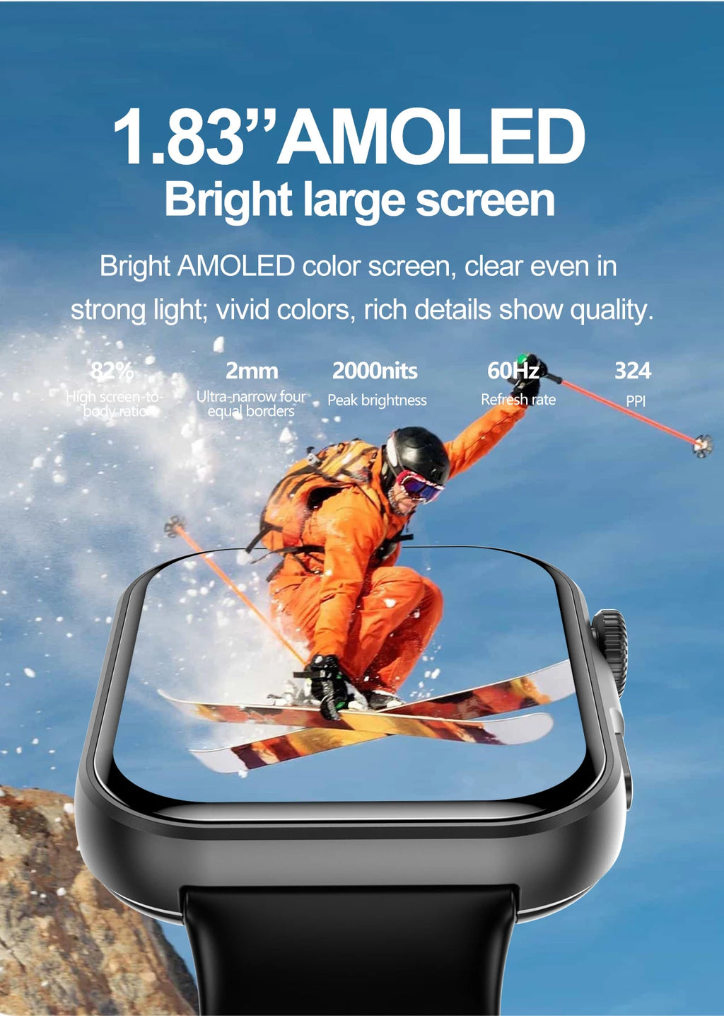LIGE New 1.83" AMOLED Screen Smart Watch For Men Women Bluetooth Call Sports Fitness Heart Rate Monitor 2026 Fashion Smartwatch