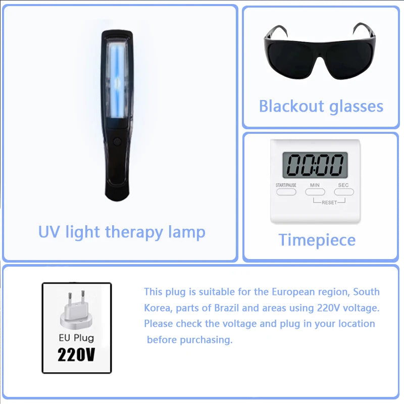 Home Use Psoriasis Equipment 308nm UV Lamps Phototherapy Medical Device UvbTreatment Light For Vitiligo