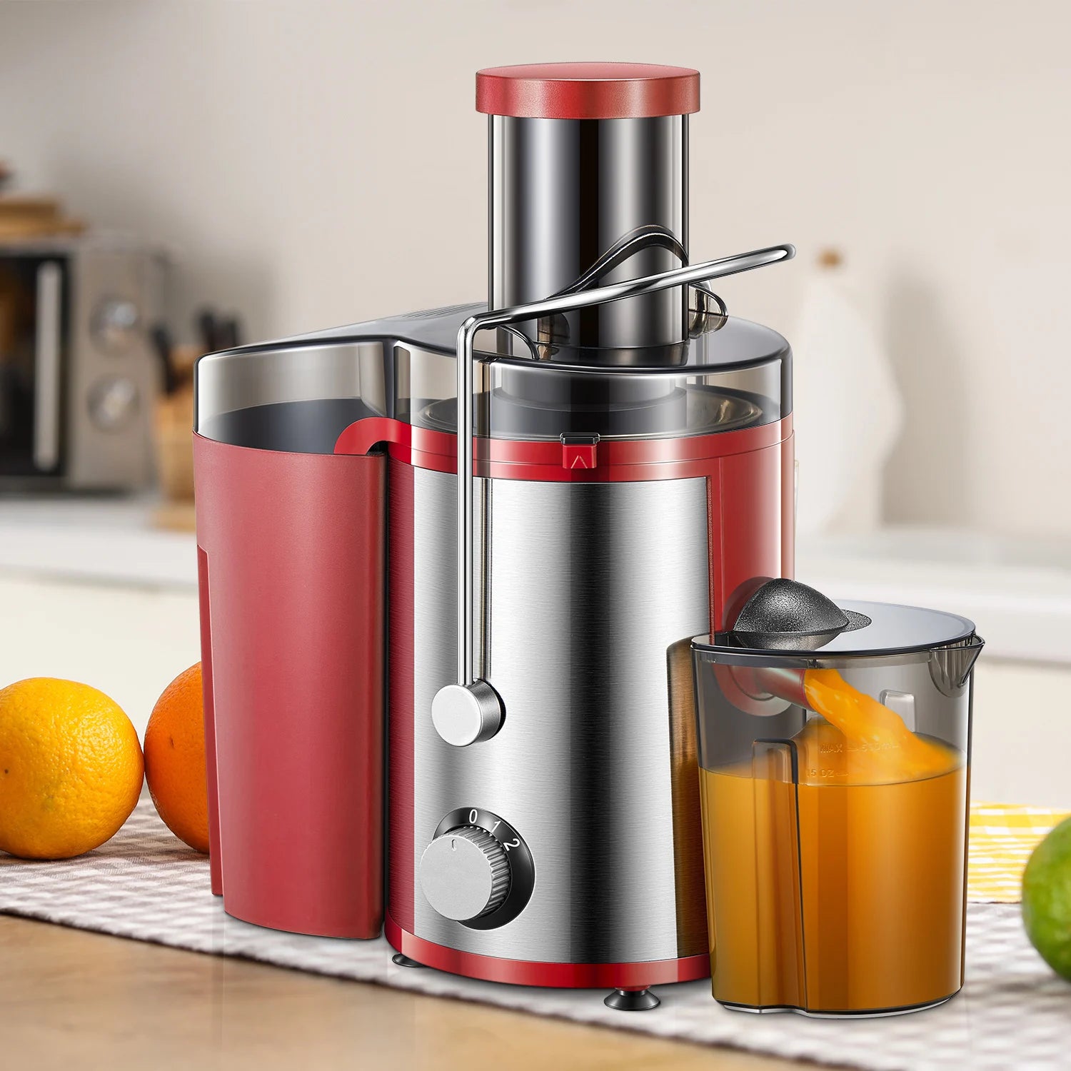 Centrifugal Juicer Machine, 800W Extractor with Wide-Mouth 3-Inch Feed Chute for Fruits and Vegetables, Easy-Clean Design, Stain