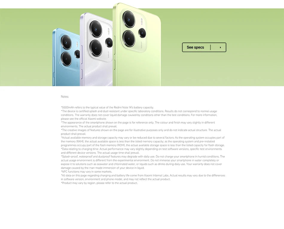 Global Version Redmi Note 14 4G Smartphone 108MP AI Camera 5500mAh Battery 33W MediaTek Helio G99-Ultra 120Hz Xiaomi Cellphone
