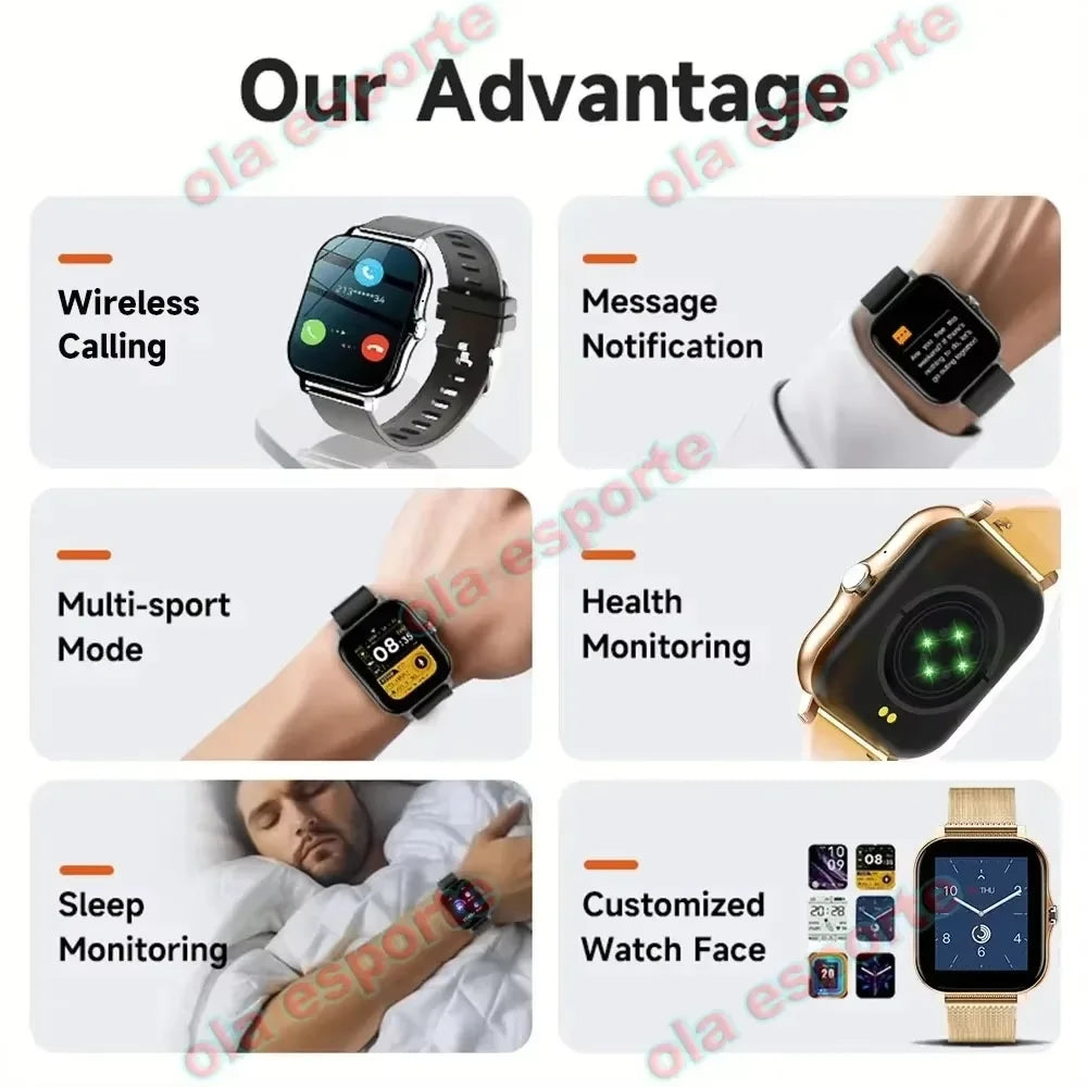 2025New Upgrad Smart Watch For Men Women 1.83Inch Full Touch Display BT Call Sports Monitoring SmartWatch For Android&IOS Phone