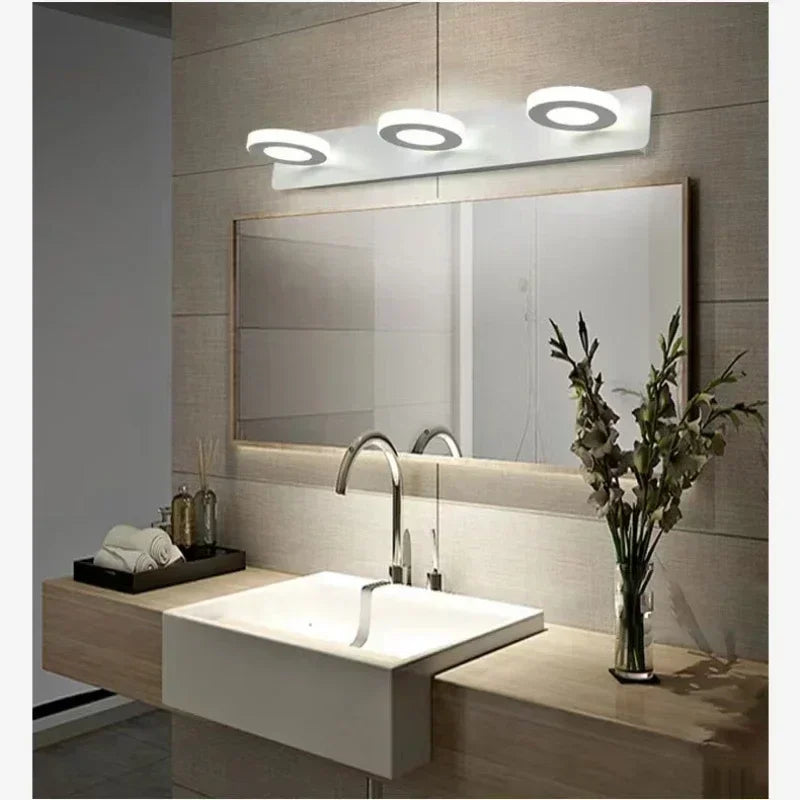 Minimalist Mirror Headlight Acrylic 360 ° Rotating Lamp Head Wall Lamp Modern Corridor Bathroom Makeup Bedside Bedroom Lighting