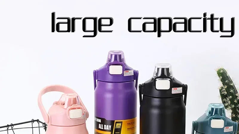 Thermos Vacuum Stainless Cup Thermal Cold Hot Insulated Stainless Steel Water Bottle with Straw Water Bottles