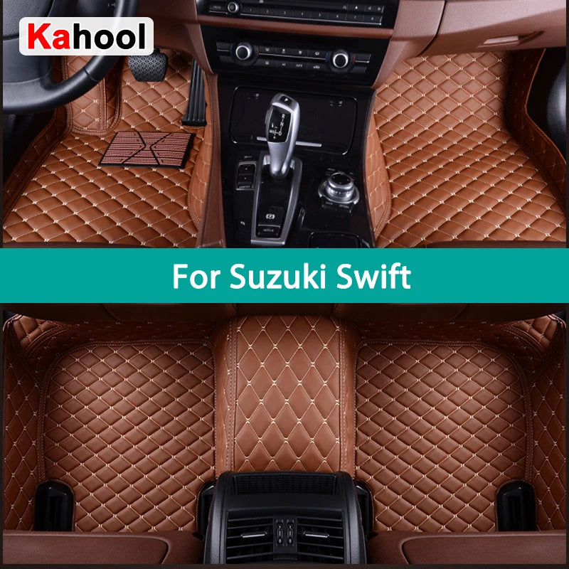 KAHOOL Custom Car Floor Mats For Suzuki Swift Auto Carpets Foot Coche Accessorie