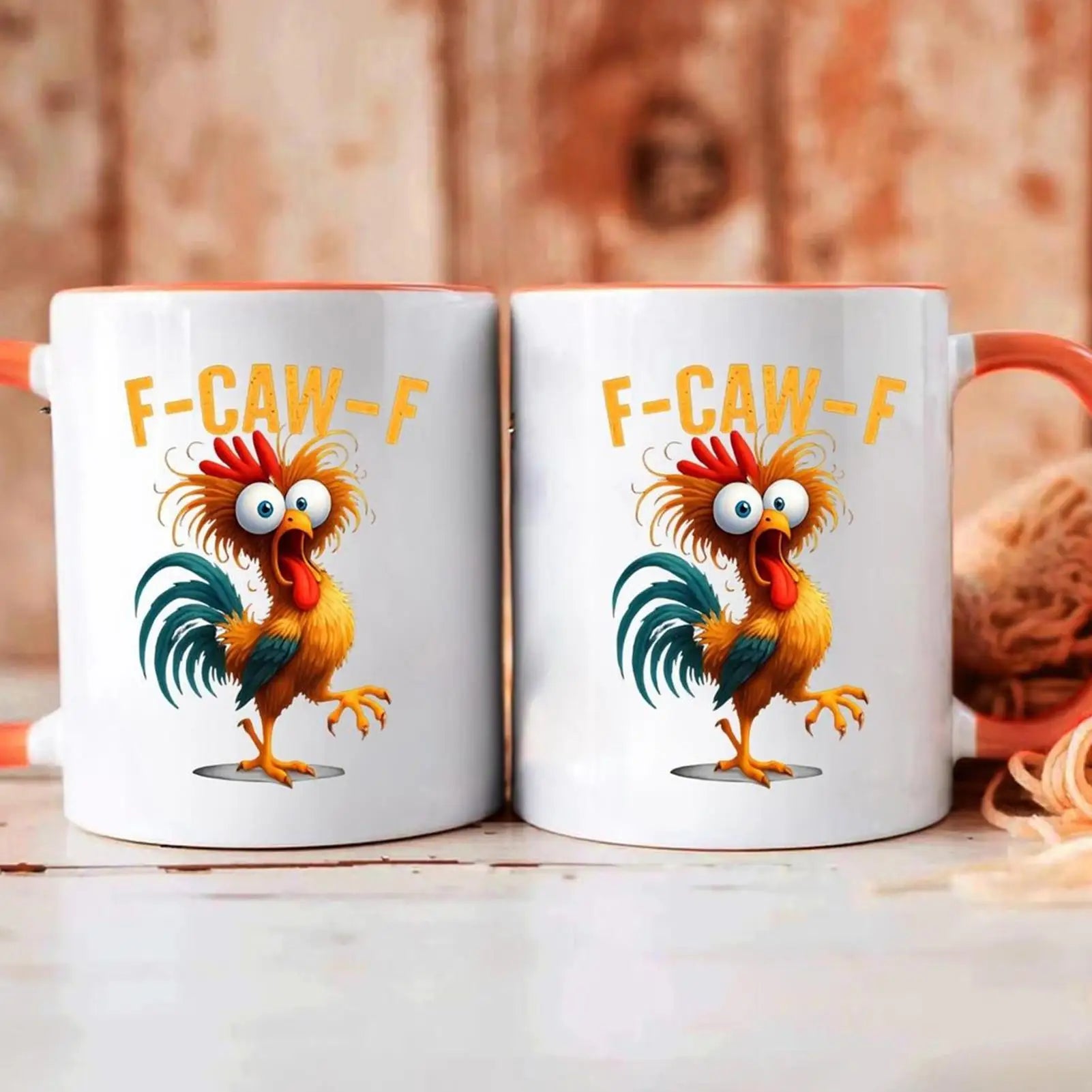 Funny F-Caw-F Chicken Coffee Mug 350ml Novelty Beverage Container Ceramic Coffee Mug Tea Cup Gifts For Men Women Friends Family