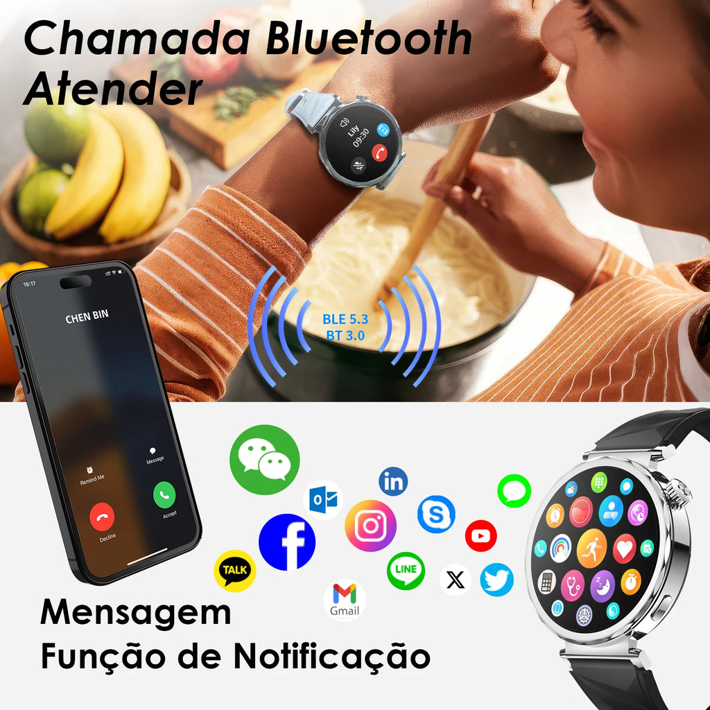 AURAIF ELLA 4: Women's Smart Watch with Multiple Sports Modes, Bluetooth Calls and Customizable Dials