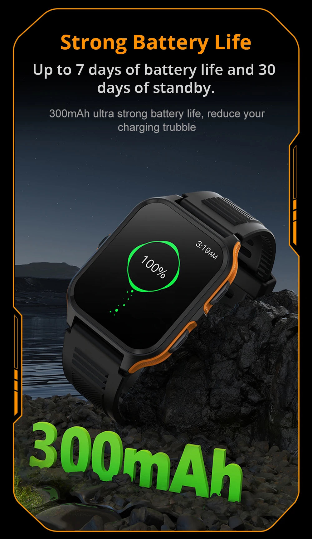 COLMI P73 1.9" Outdoor Military Smart Watch Men Bluetooth Call Smartwatch For Xiaomi Android IOS, IP68 Waterproof Fitness Watch