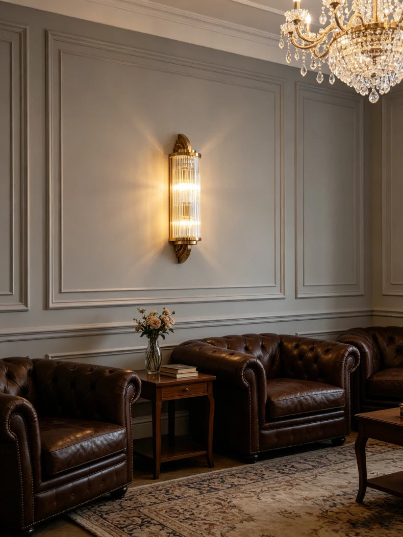 Art Decor Wall Light Clear Glass Gold Metal Creative Sconce Lamp For Living Room Hotel Indoor Bedroom E14 Bulb