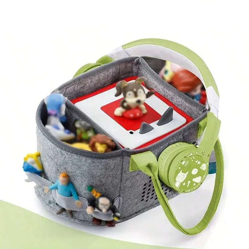 Portable Carrying Case for Toniebox Starter Set and Figurines Travel Felt Cloth Musical Toy Folding Bag for Toniebox Accessories