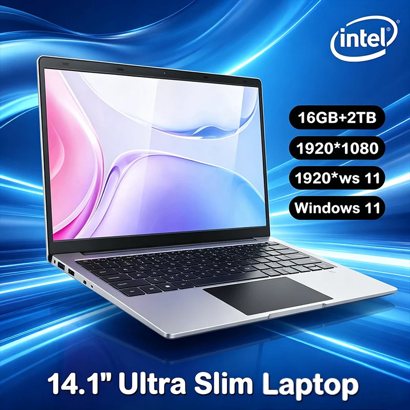 Ultra Thin 14.1 Inch Premium Business Laptop Intel I5 6500Y Win11 16GB RAM 2TB SSD Portable Ultra Slim Notebook for Business
