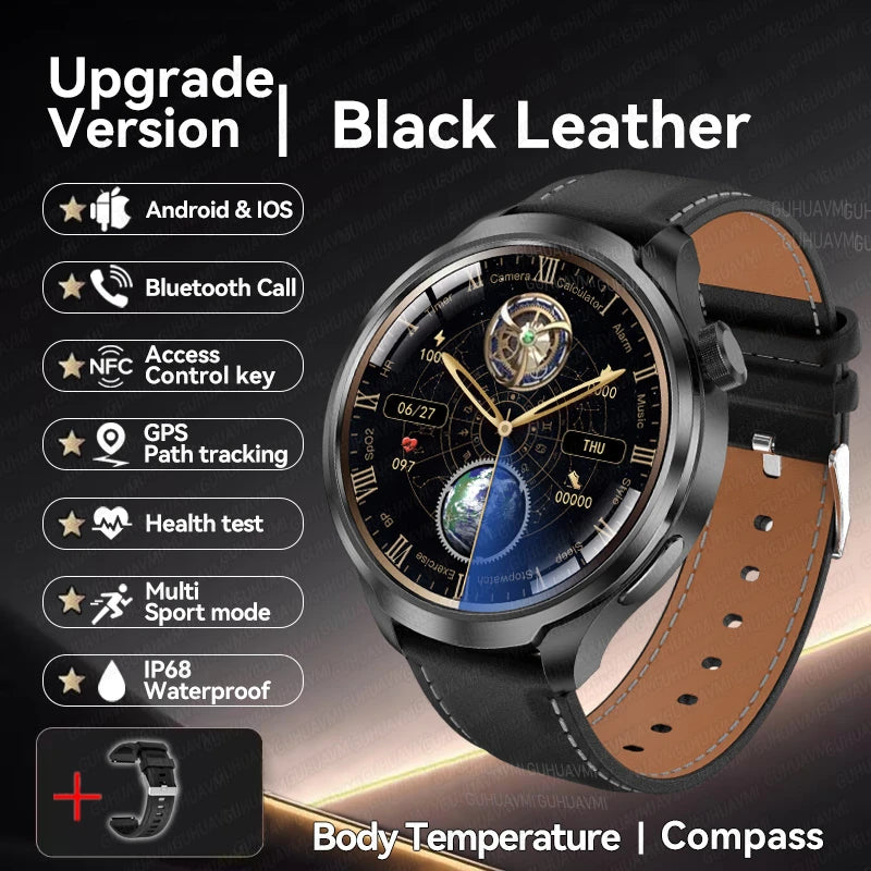 1.85-inch HD Sapphire Glass Smart Watch Men's GPS Movement Track NFC Bluetooth Call  Lingdong Island Health Detection Smartwatch