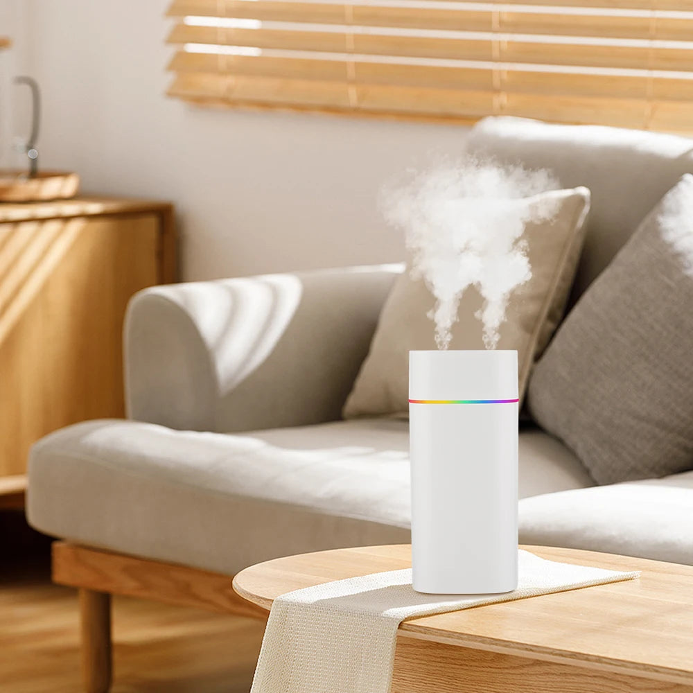 600ML Air Humidifier Double Spray Port Essential Oil Aromatherapy Diffuser Mute Atomizer Colorful Lights For Home Office Car
