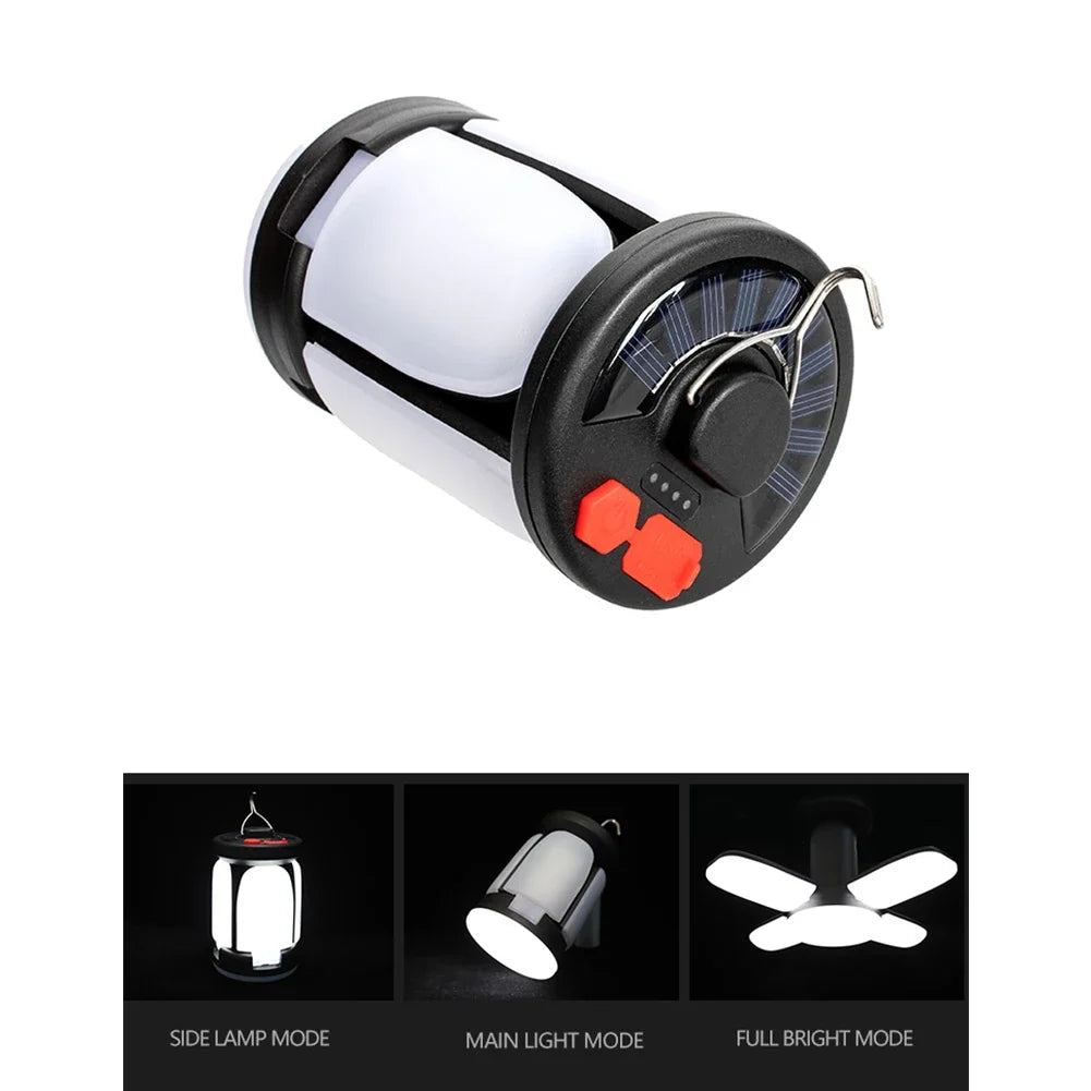 Rechargeable LED Camping Lantern With folding LED floodlight Portable Tent Light With 3 Light Modes For Camping, Hiking, Fishing