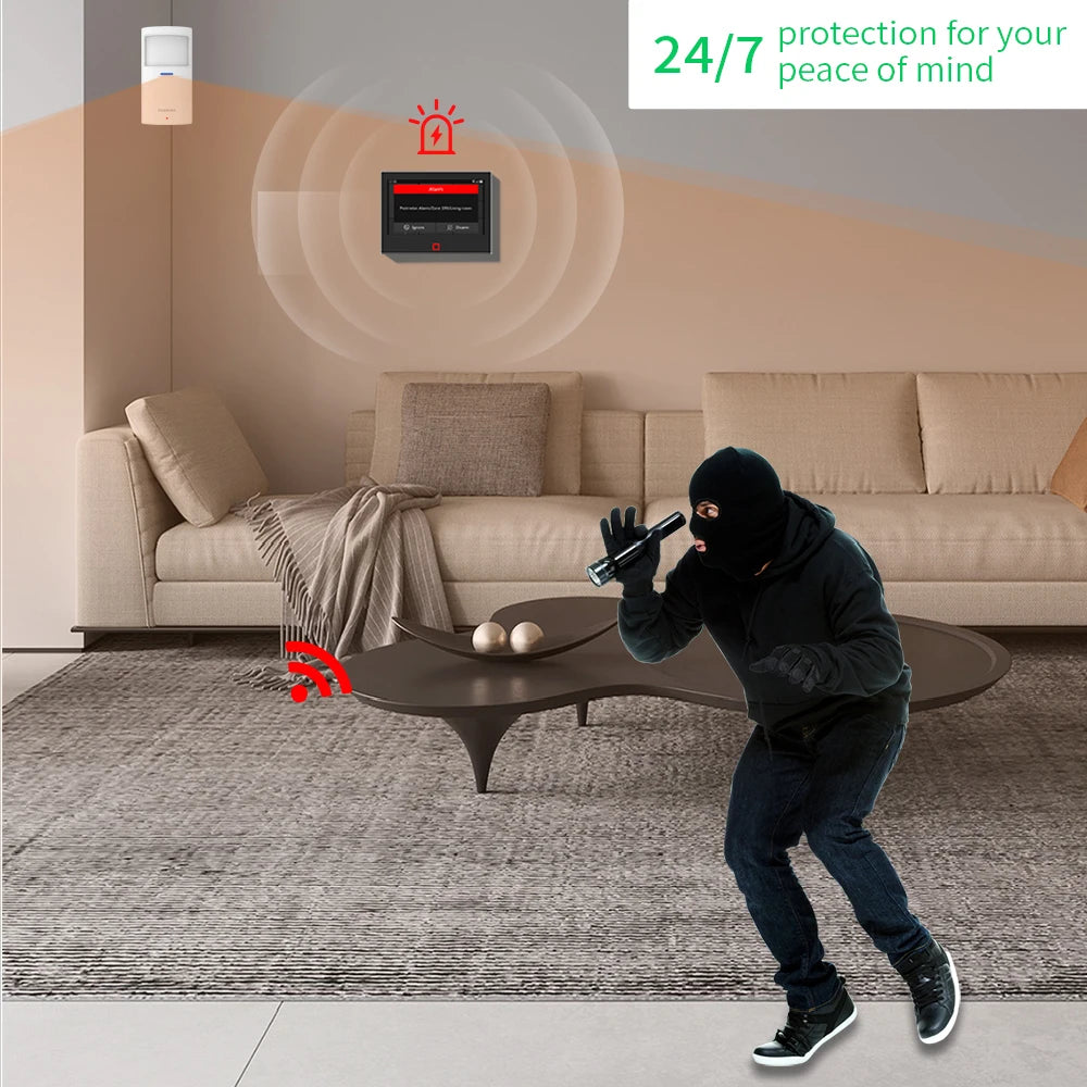 500m Transmission Distance 7 Inch GSM LoRa Staniot Version Security Alarm System Tuya WiFi 4G Smart Home Burglar Alarm Kit Home
