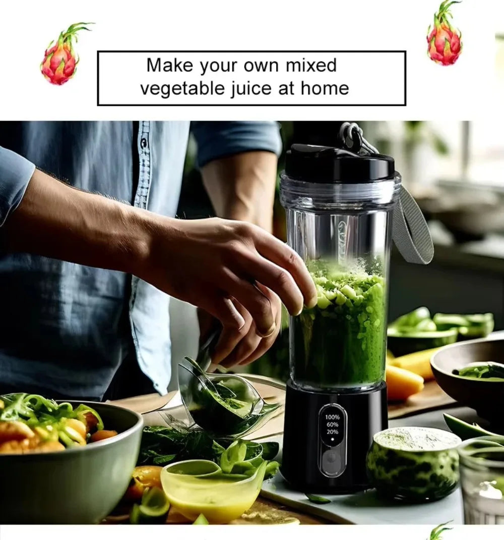 New 300W Powerful Juicer USB 4000mAh Battery Multi-use Juice Cup Grinder Outdoor Portable Fresh Fruit Blender Smoothie Juice Cup