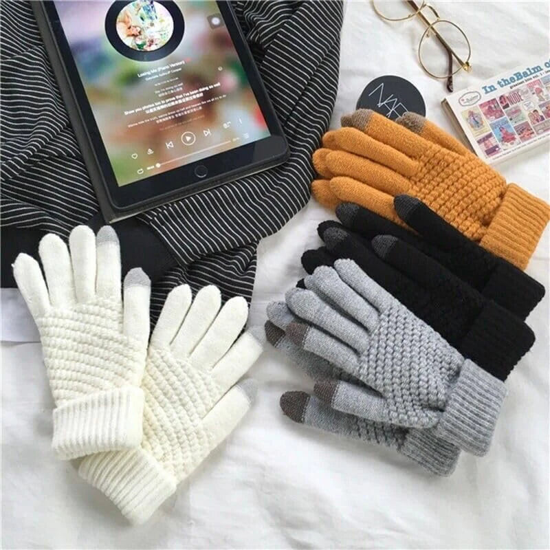 Winter-lined Gloves for Both Men and Women - Thickened Elastic Touch Screen Compatible, Cold-proof and Warm Gloves