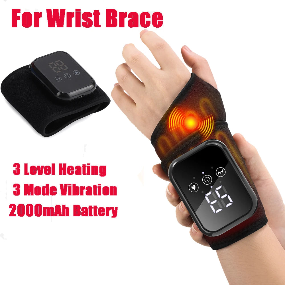 Electric Wrist Brace with Adjustable Hot Compress Vibration Massage Ankle Guard Band Carpal Tunnel Hand Foot Protection Tool