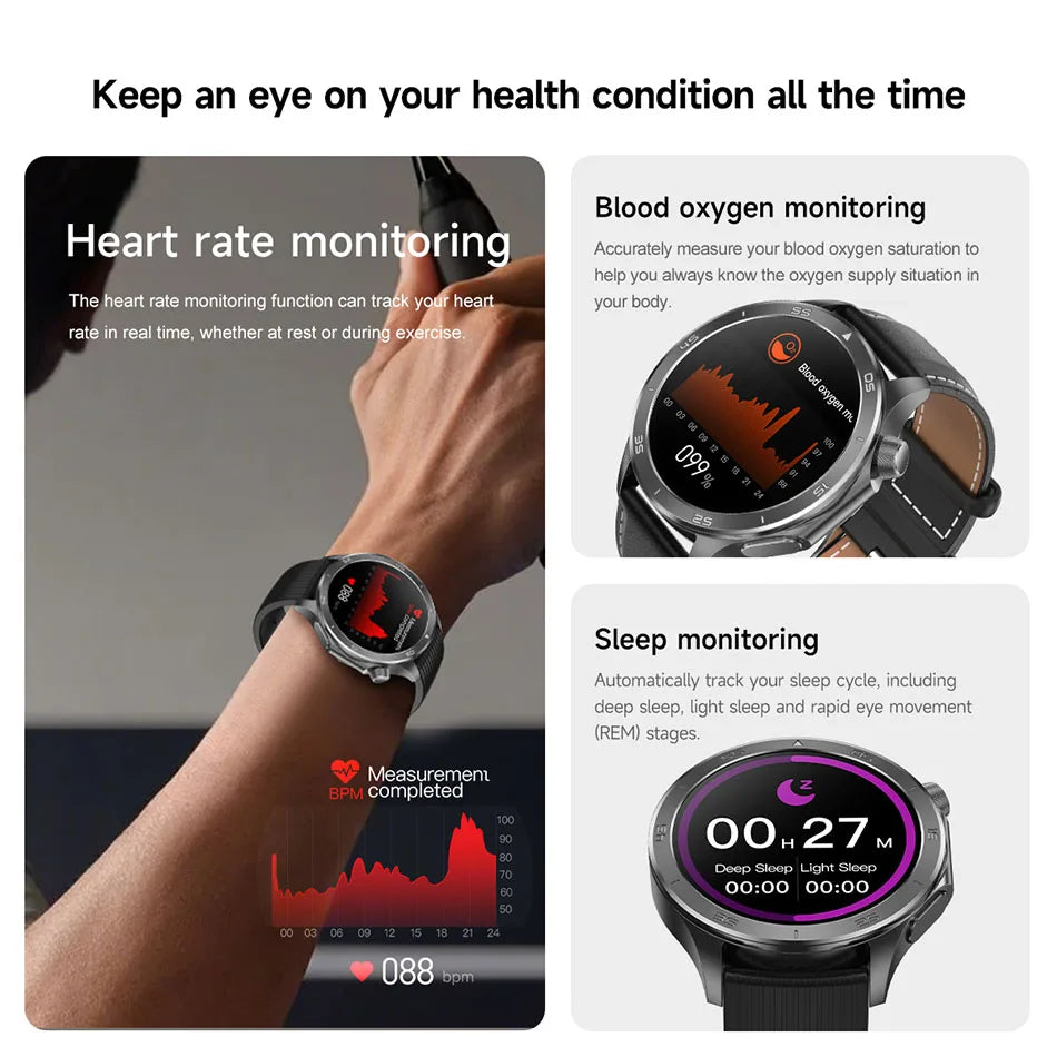 OPPO New X2 Bluetooth Call Smart Watch AMOLED HD Screen GPS Outdoor Sports Fitness Watch Health Monitoring Smartwatch Android