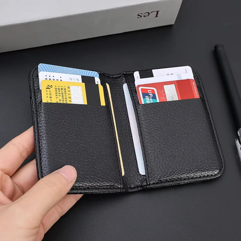 Customized Name Portable Super Slim Soft Wallet PU Leather Credit Card Wallet Purse Card Holders Men Wallet Thin Small Wallets