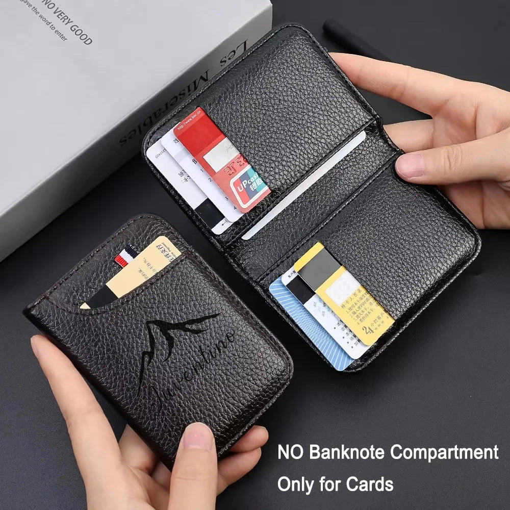 Customized Name Portable Super Slim Soft Wallet PU Leather Credit Card Wallet Purse Card Holders Men Wallet Thin Small Wallets
