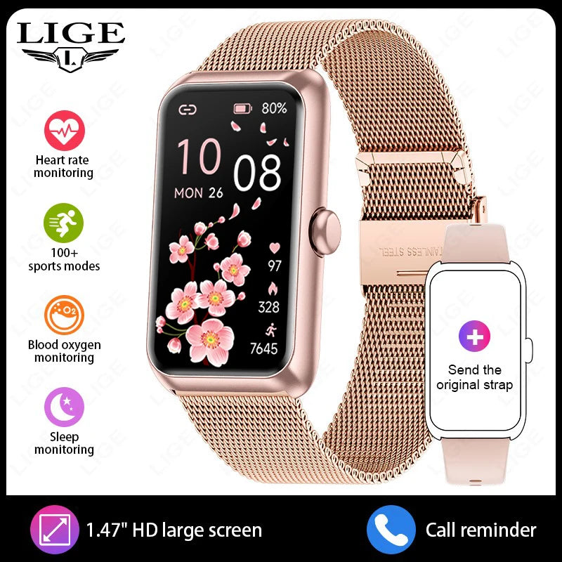 2025 New Smartwatch 1.47-inch Blood Oxygen Heart Rate Sleep Health Monitoring Information Push Multi Sports Band Watch Bracelet