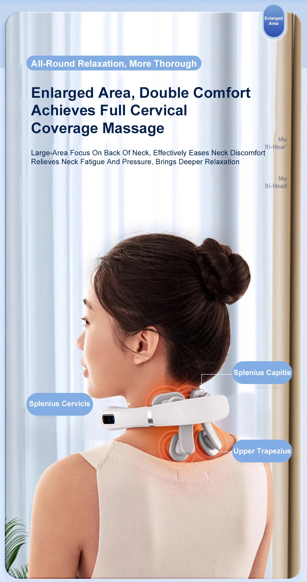 Smart Neck Massager Low Frequency Pulse Cervical Electric Massagers Relaxation Physiotherapy Vibration Massage Head Replaceable