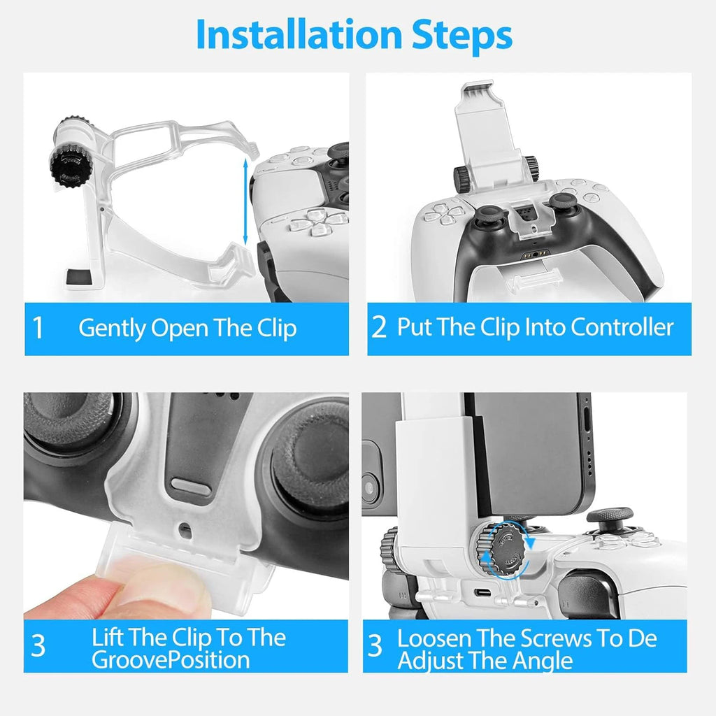 Cell Phone Clip Holder Clamp Mount Clip Stand Bracket for PlayStation 5 PS5 PS4 Wireless Controller Remote Play