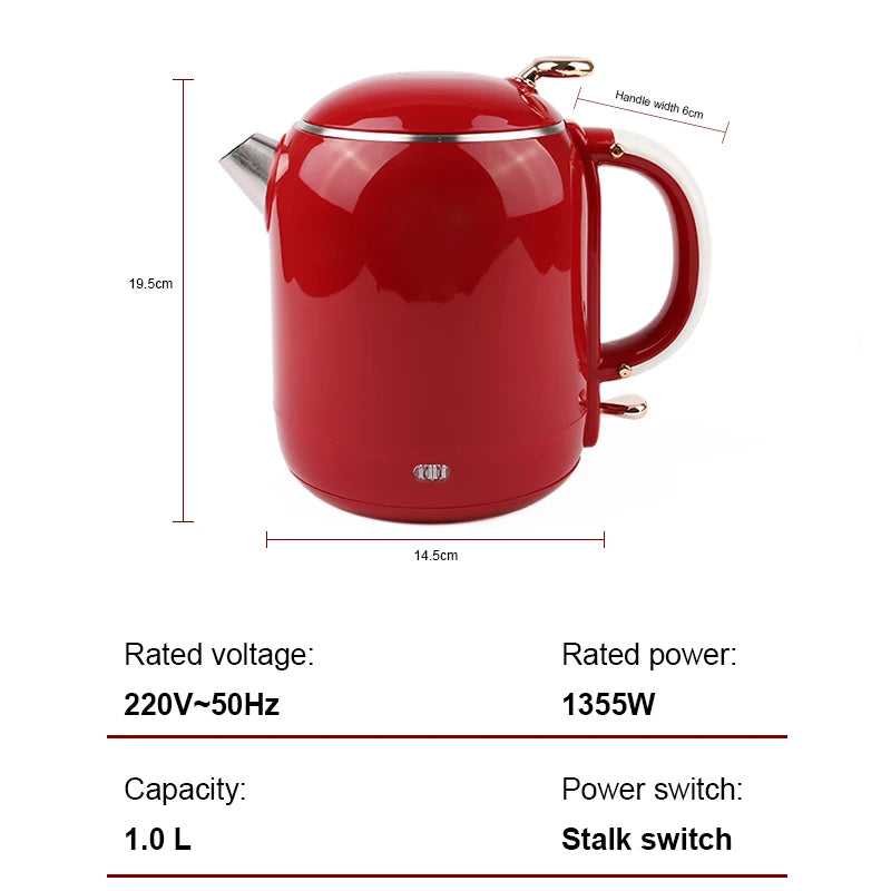 Thermostatic Electric Kettle Household 304 Stainless Steel Insulation Boiling Water Teapot Coffee Thermo Bottle Boiler Pot 1L