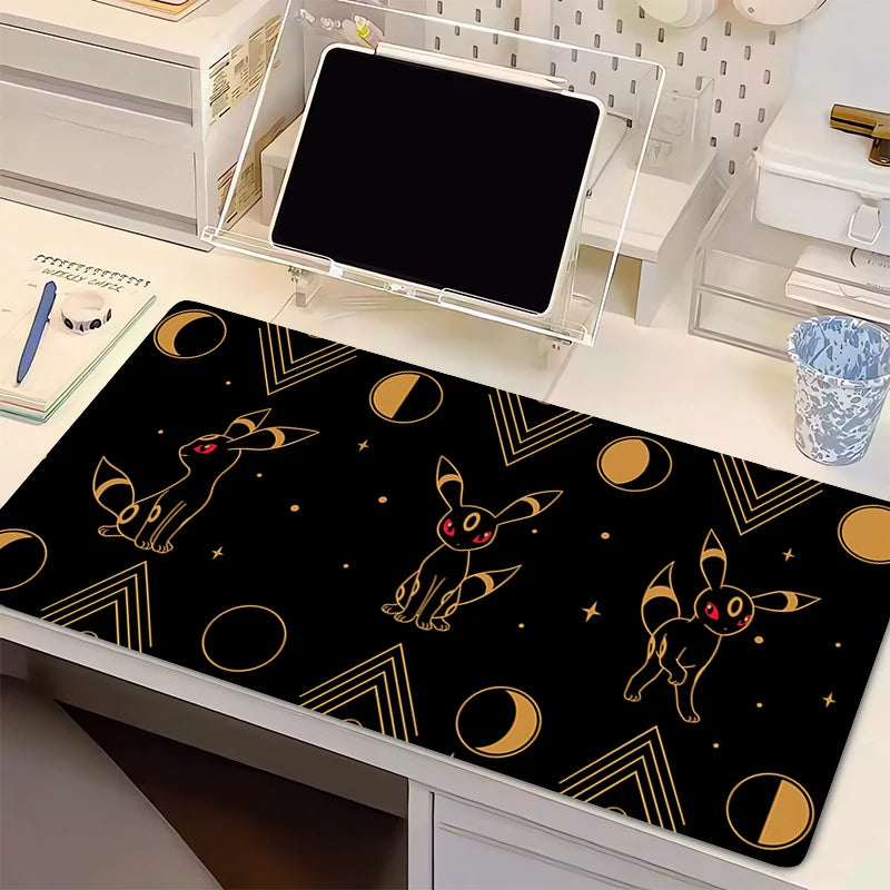 Mouse Pad Computer Kawaii Flower Keyboard Pad P-pokemonS Anime Gaming Accessories Table E-eevee Moon Gamer Desktop Mat Mousepad
