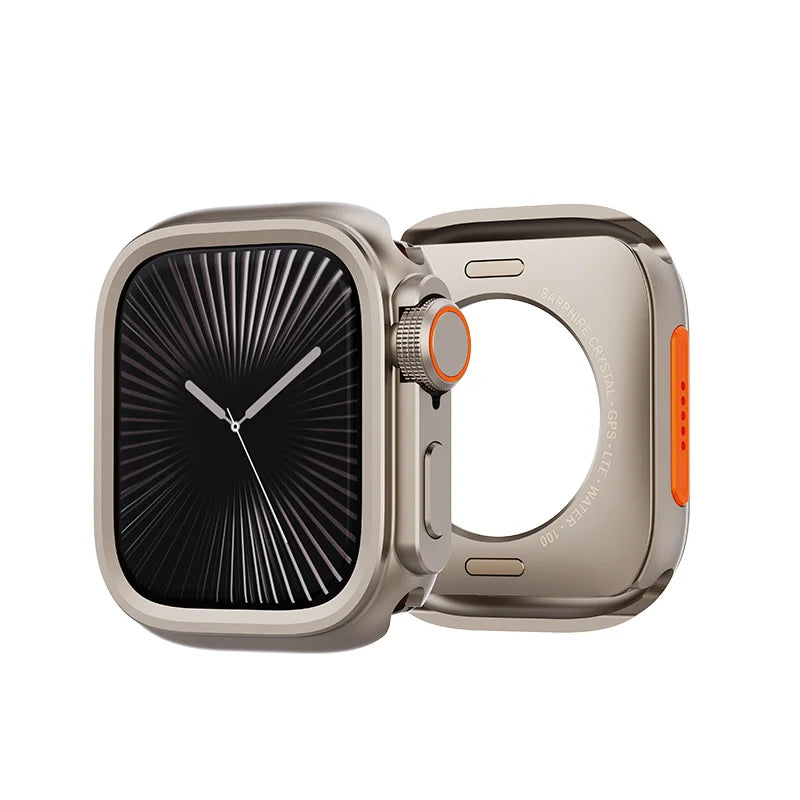 PZOZ For iWatch Ultra 2 3 Metal Shell PC Back Cover For Apple Watch Case Series 11 10 9 8 7 se 6 45mm 44mm Change to Ultra 49mm