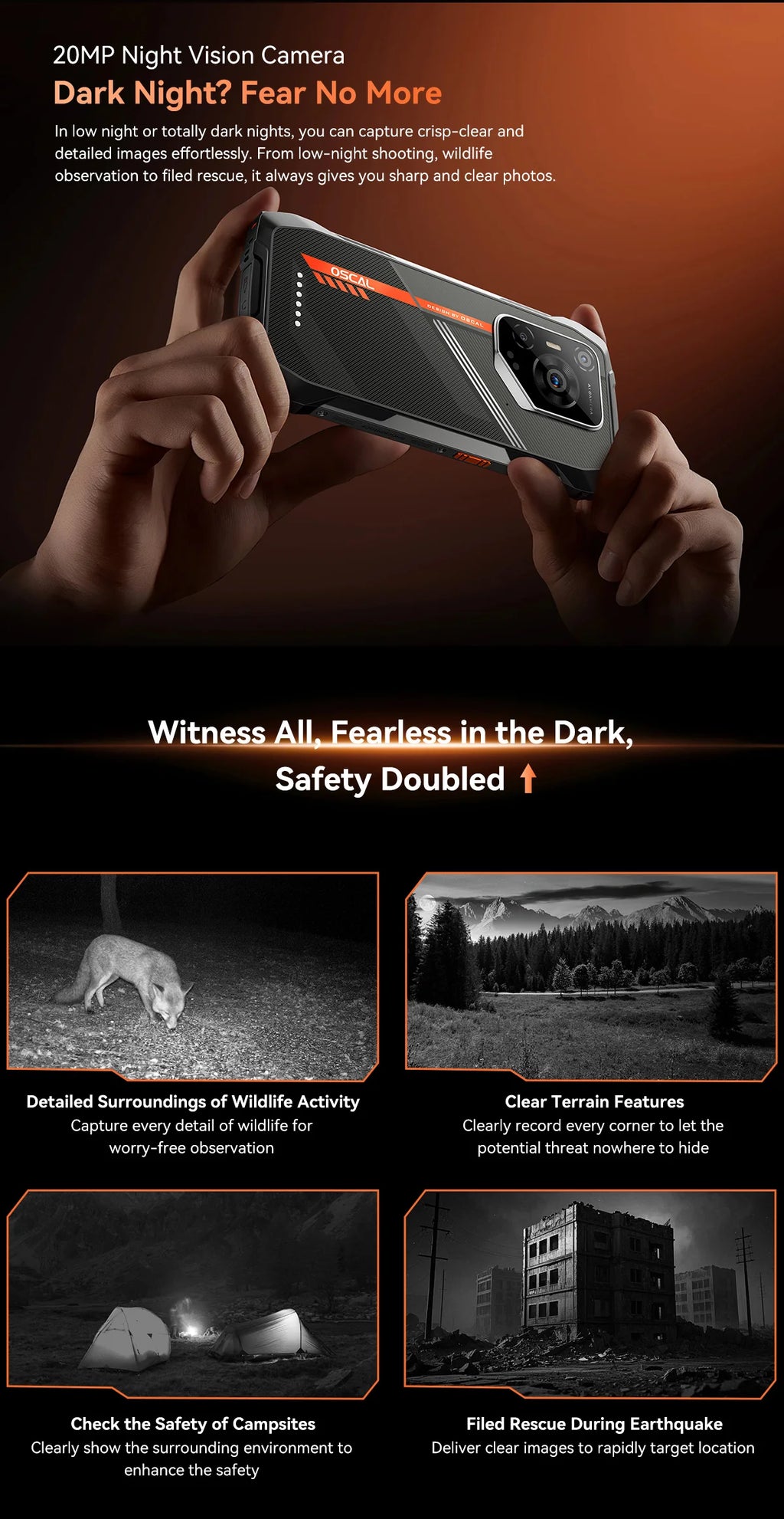 OSCAL PILOT 3 5G AI Rugged Smartphone, MTK Dimensity 6300, 6.78" FHD 2.4K Display 120Hz, 36(12+24) GB RAM 256GB/2TB ROM, 7500Amh