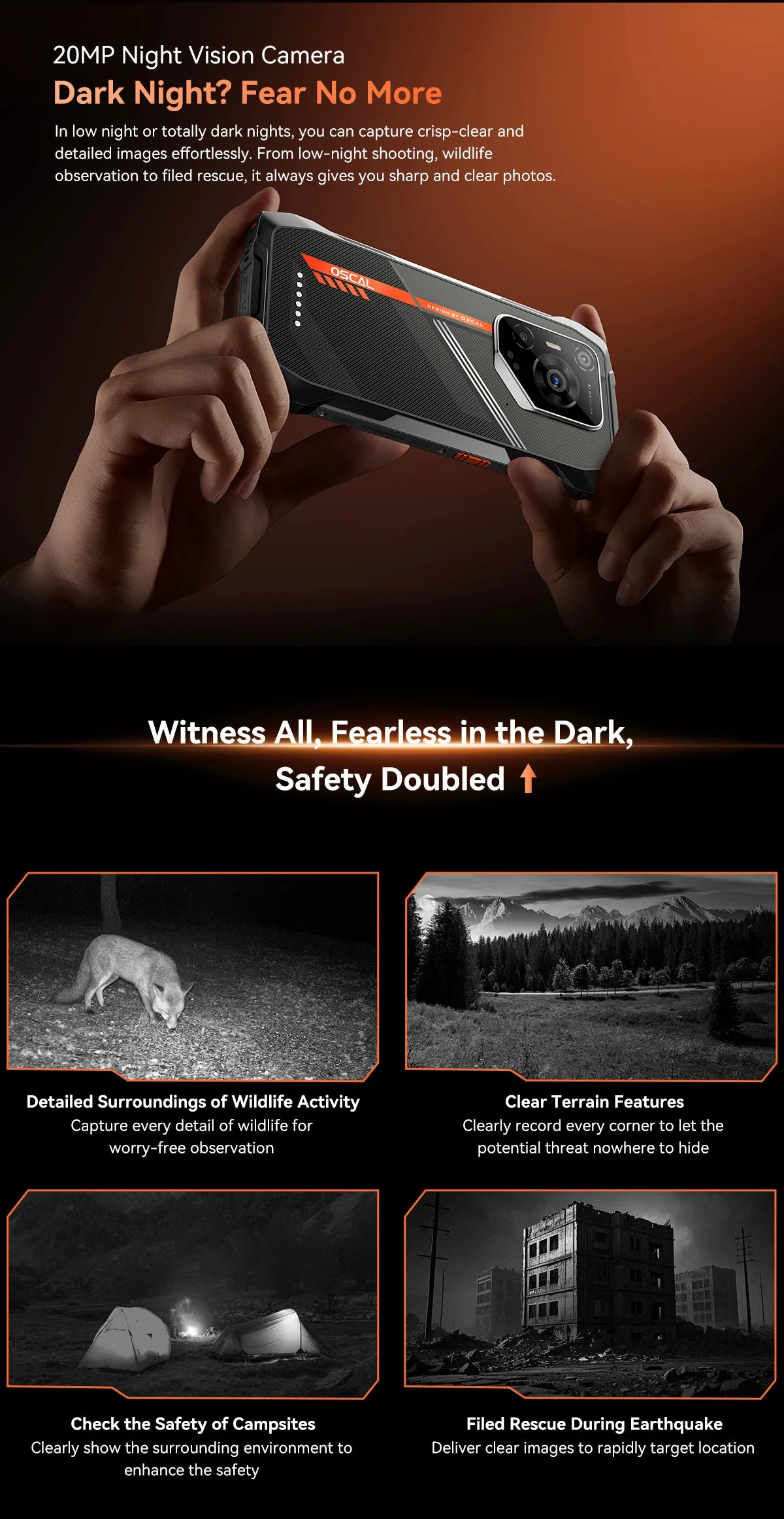OSCAL PILOT 3 5G AI Rugged Smartphone, MTK Dimensity 6300, 6.78" FHD 2.4K Display 120Hz, 36(12+24) GB RAM 256GB/2TB ROM, 7500Amh