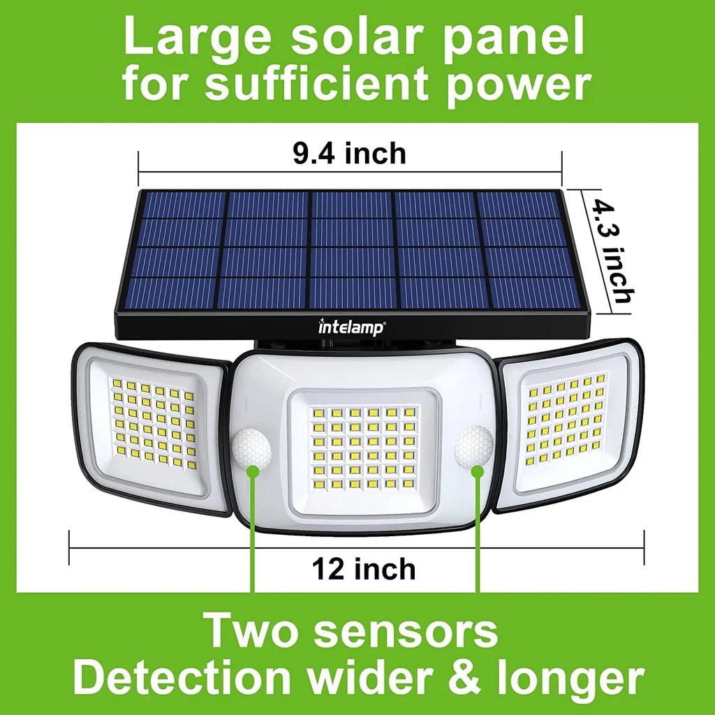Top Brand Powerful 6000mah Outdoor Solar Lights With 3 Modes Two Motion Sensors Bright Light Wall Lamp For Garden Yard Garage