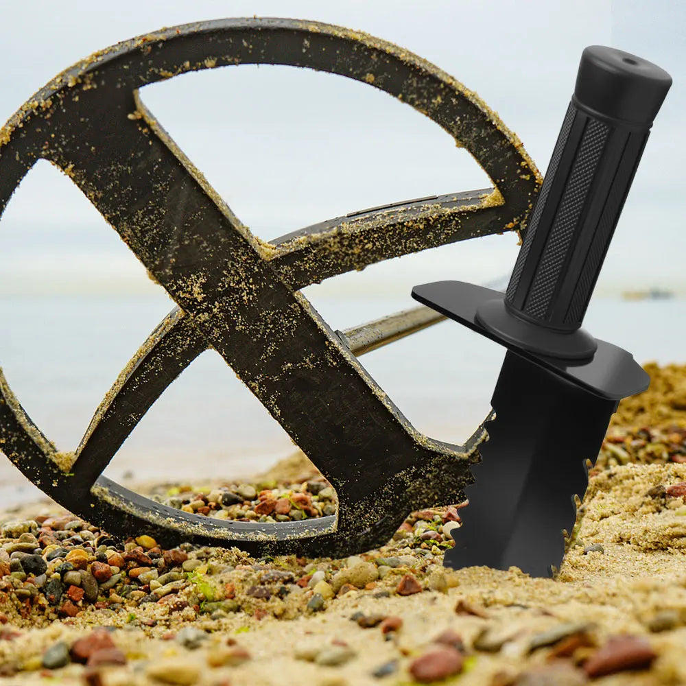 Metal Detector Shovel Double Serrated Edge Digger Portable Camping Hiking Traveling Multifunctional Outdoor Garden Tool Shovel
