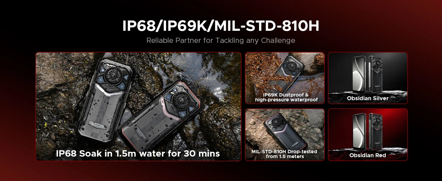 DOOGEE Blade20 Pro Rugged Phone 6.6'' Screen Gemini AI 125dB Speaker 11800mAh Battery 24GB(6+18) 256GB Android 15 NFC Smartphone