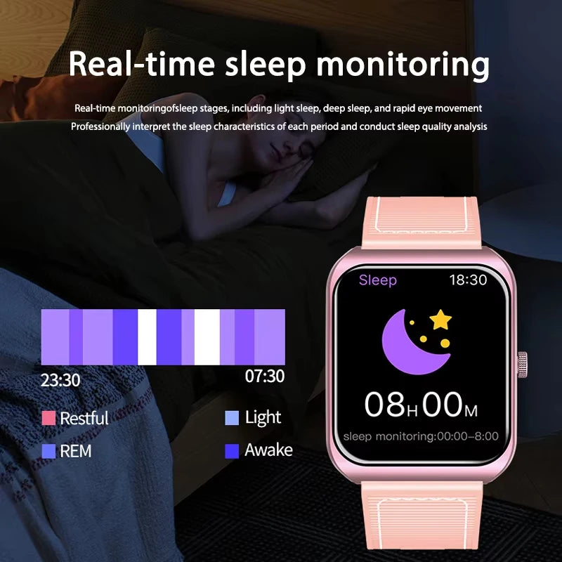 LAXASFIT Smart Watch 2.01-inch AMOLED Curved Display Bluetooth 5.4 Call Voice Assistant Fitness Sports Smartwatch Holiday gifts